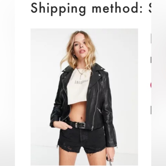 Leather jacket from ASOS. Worn once. Size 10 - Picture 2 of 2